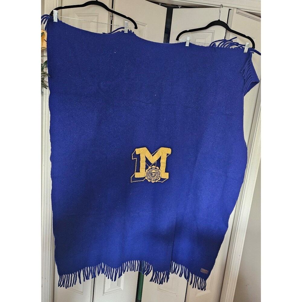 Vintage Pendleton Wool Varsity Stadium Blanket University Of Michigan UofM